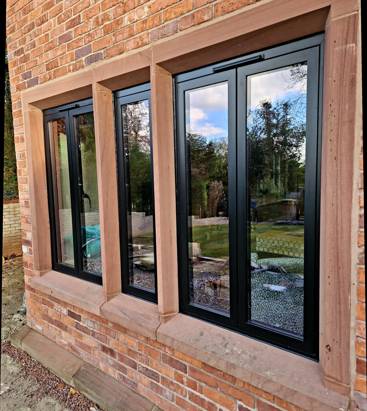 Aluminium casement windows on a residential project